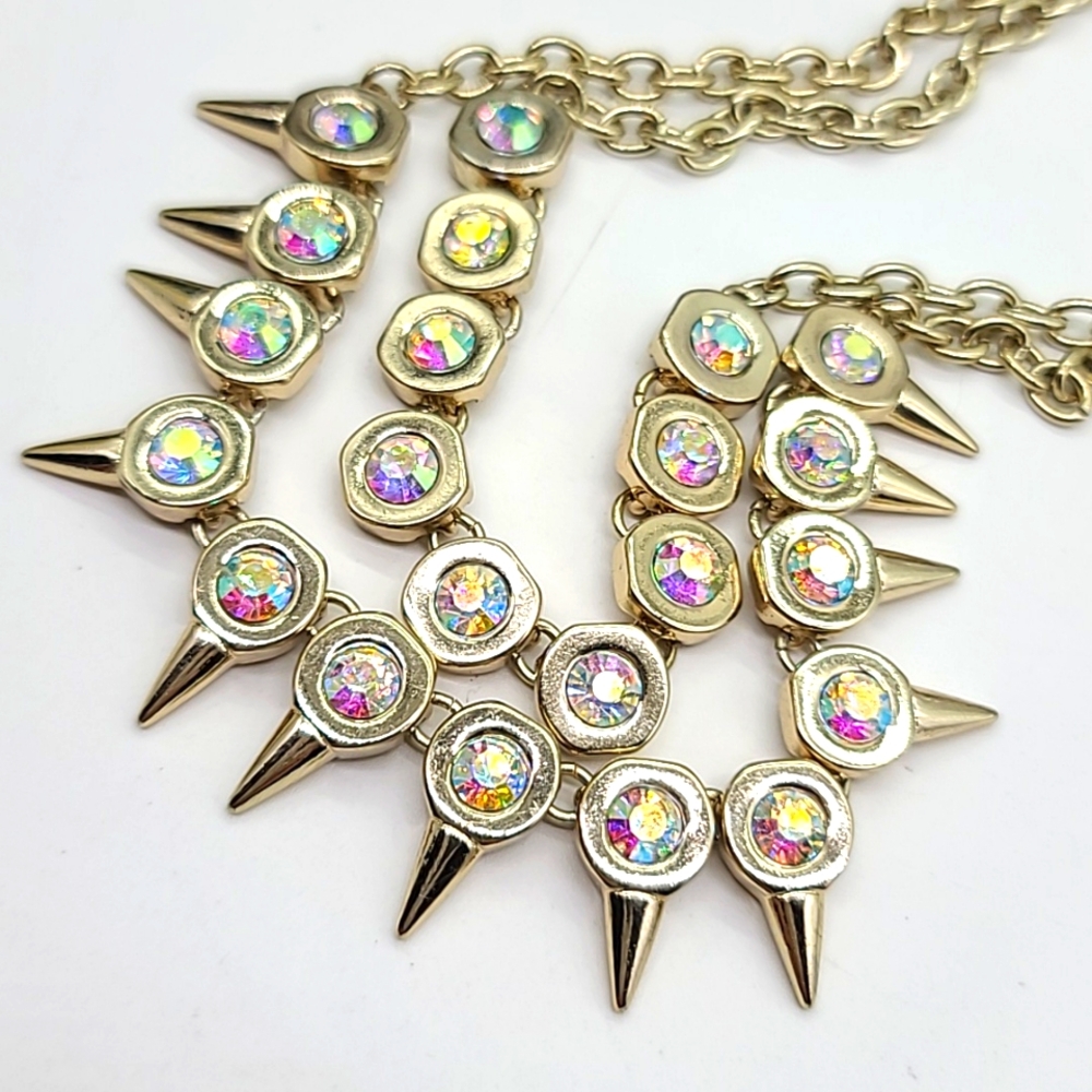 $152 Pam & Gela JUICY COUTURE Aurora Borealis Convertible Double Neck w Spikes! - Picture 7 of 11